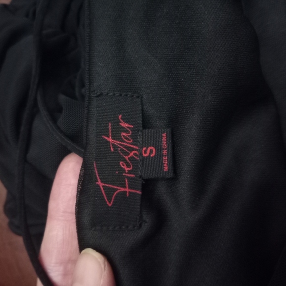 Fiesta Black Asymmetrical Ruched Cocktail Dress - Picture 2 of 3